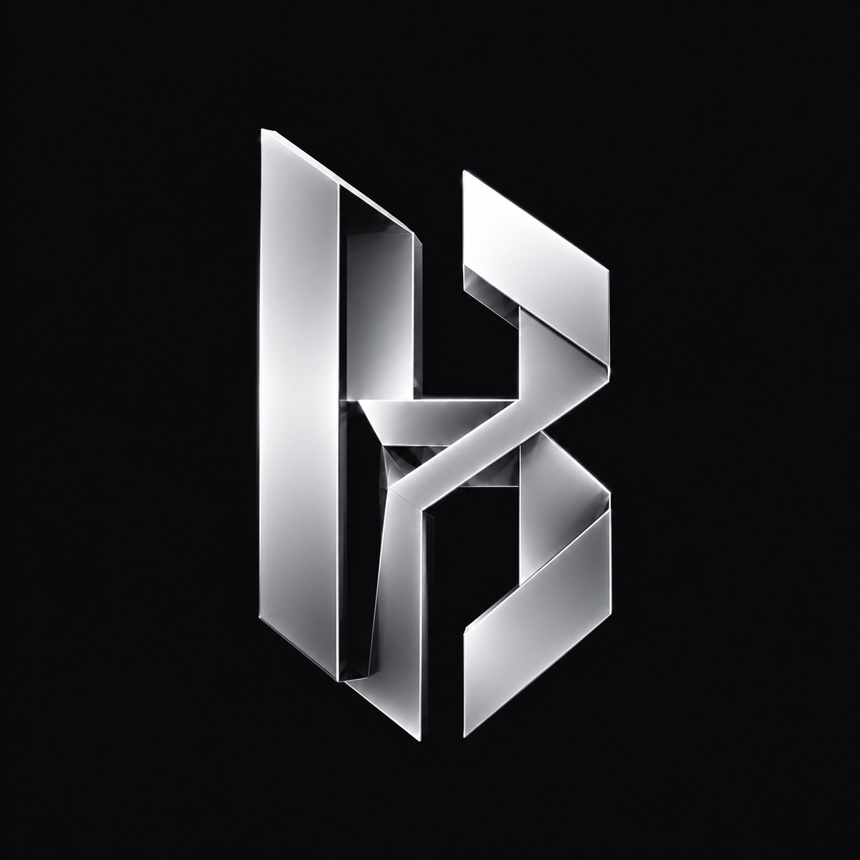 Abstract folded platinum BH monogram